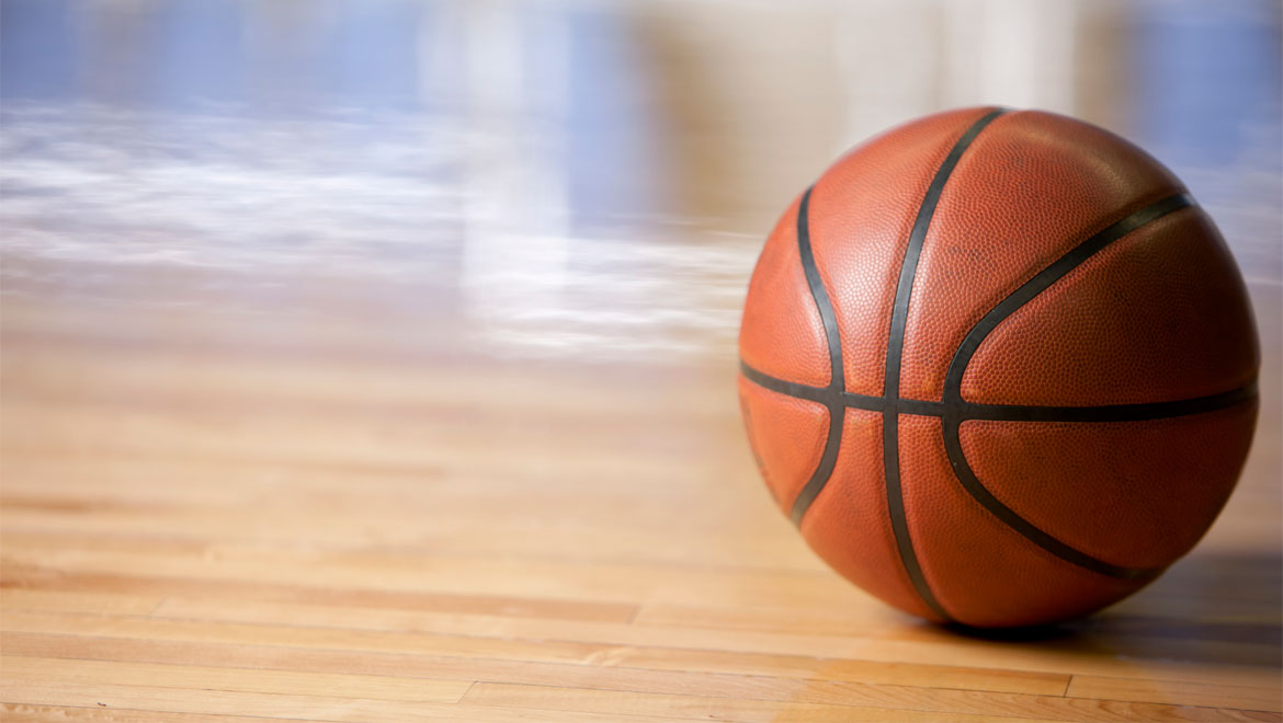 Basketball in gym