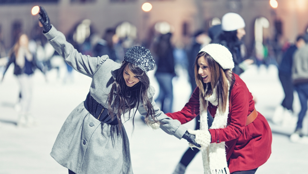 Women ice skating