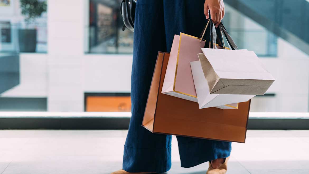 Woman holding shopping bags