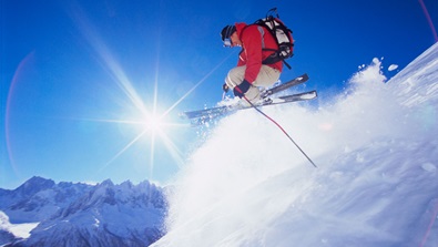 Skier jumping