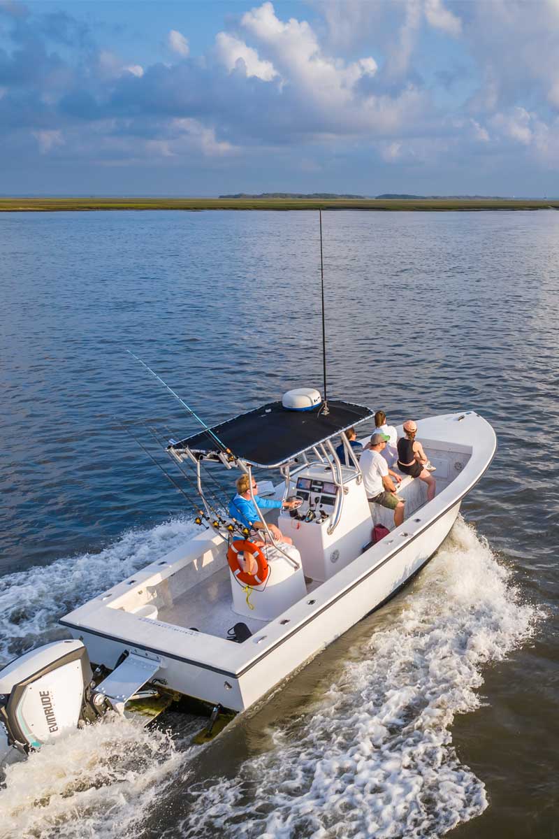 group on a fishing boat