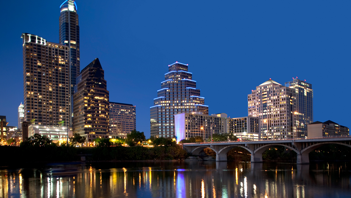 Downtown Austin at night