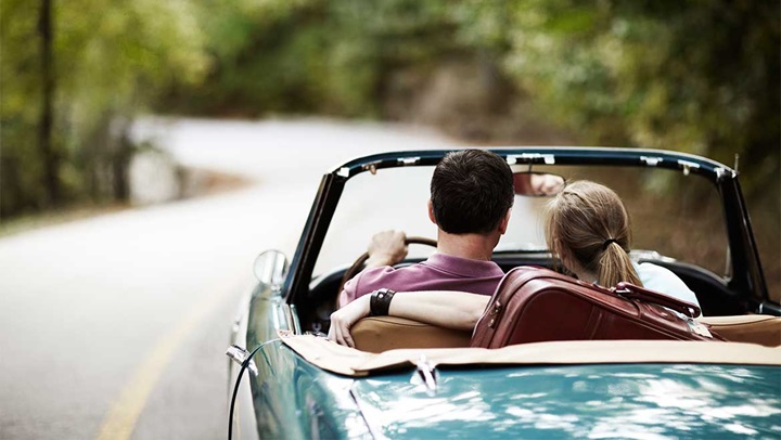 Couple driving