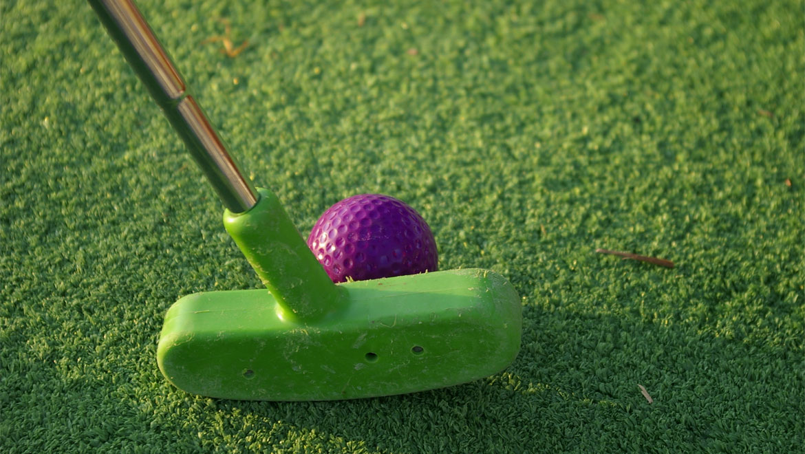 Purple golf ball