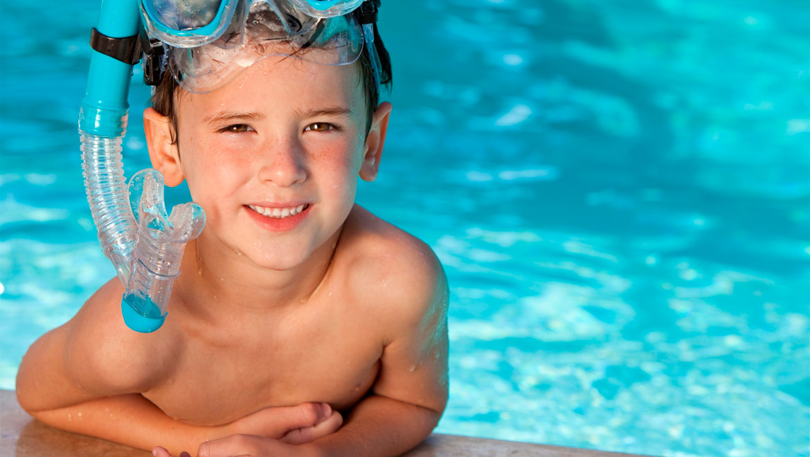 Boy with snorkel