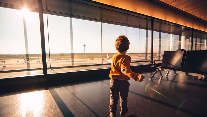 Child in airport