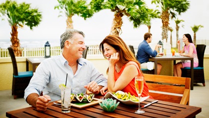 Couple dining at Omni Amelia Island Resort.