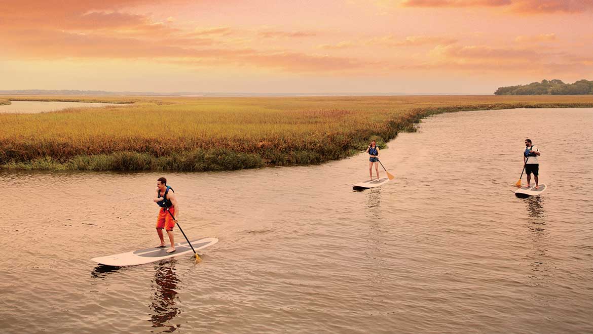 Paddleboarding on Amelia Island