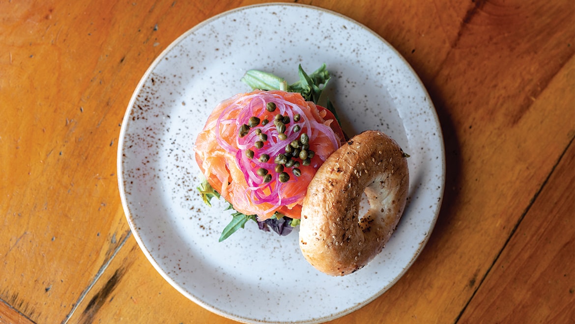 Salmon Bagel at Marché Burette