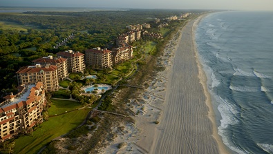 The Villas of Amelia Island Aerial view along the beach