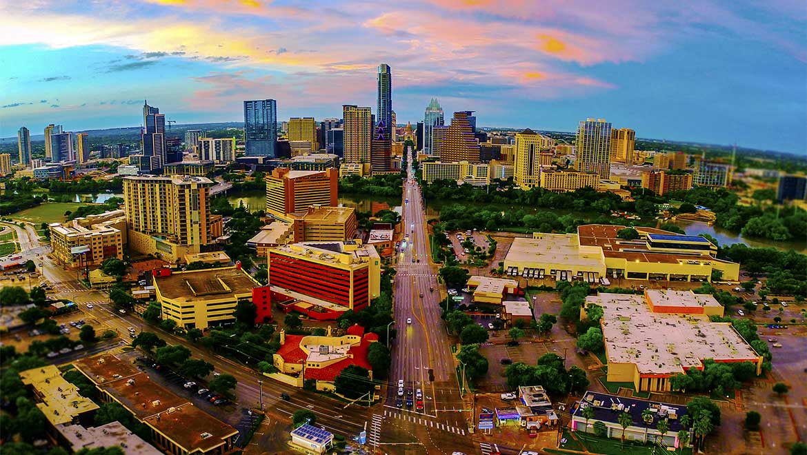 Aerial view of city