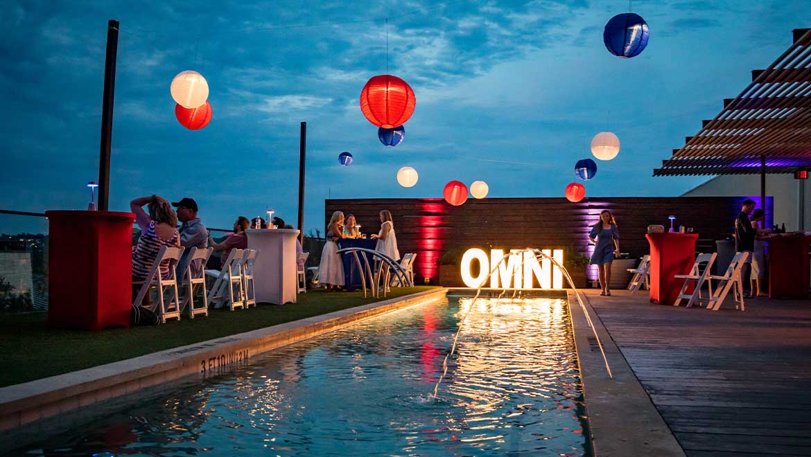 Fourth of july celebration at the pool