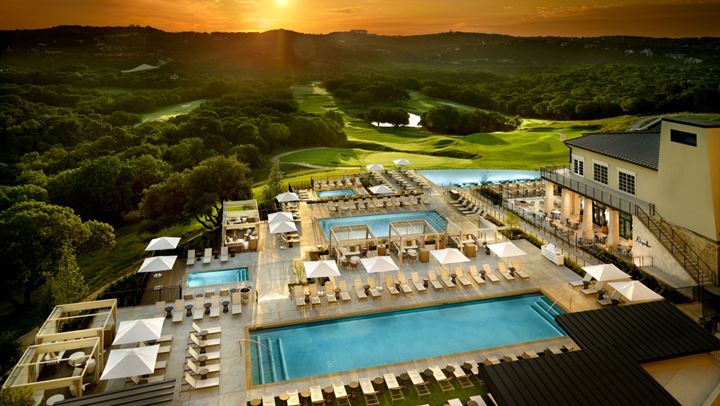 Arial view of the pool complex. 