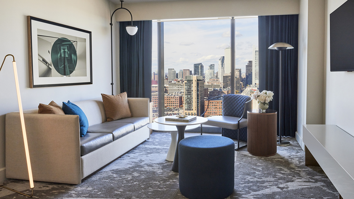 Suite living room with view.