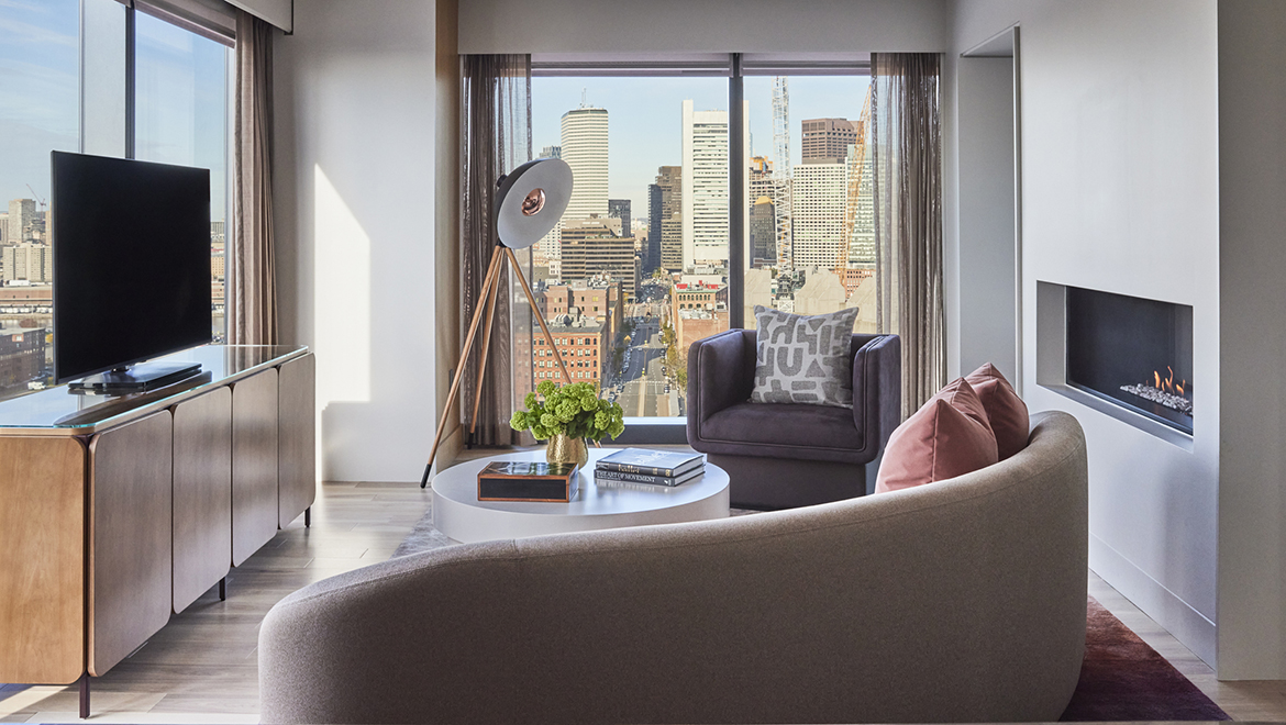 Living room with views. 