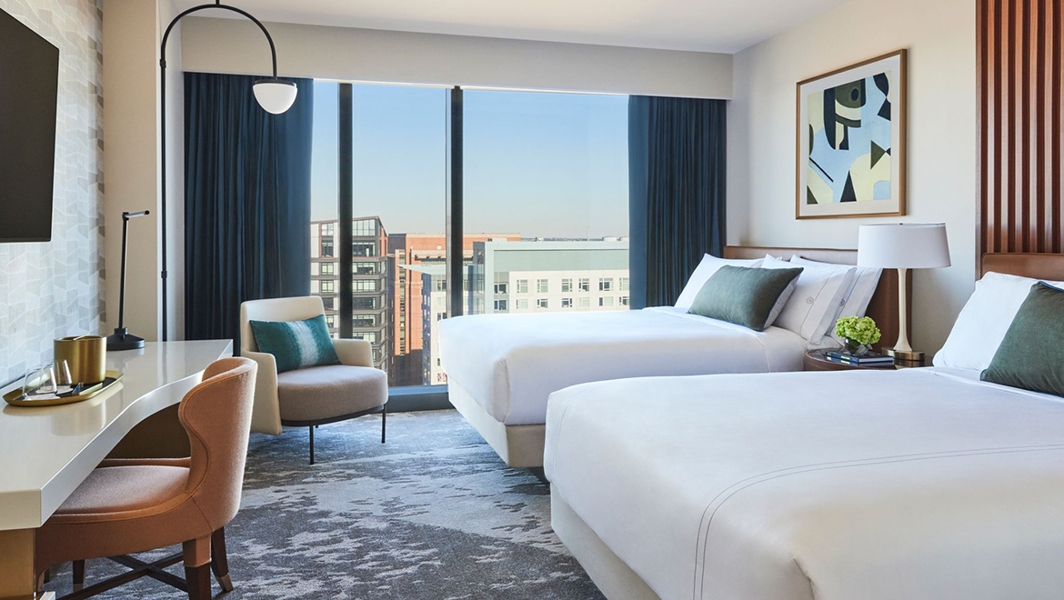 Double queen room with view.