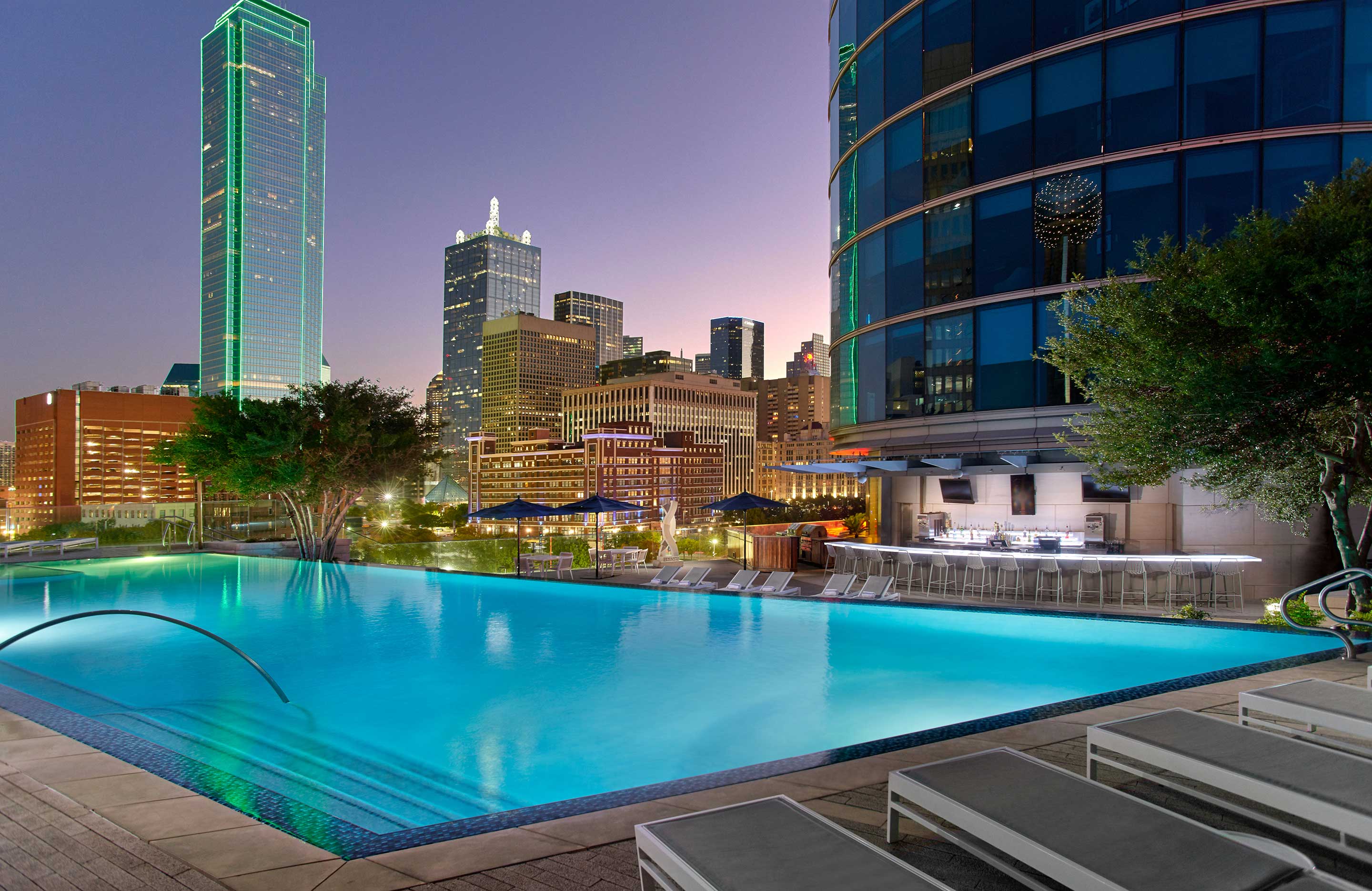 Rooftop pool at Omni Dallas.