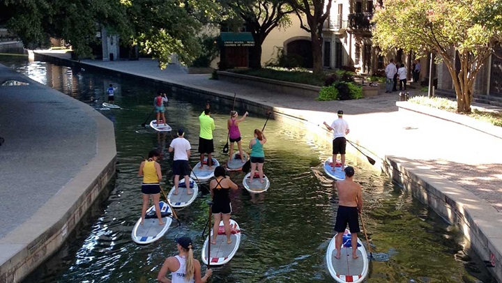 Paddle boarding on Mandalay Canal