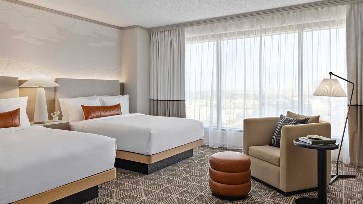 Guest room with two double beds