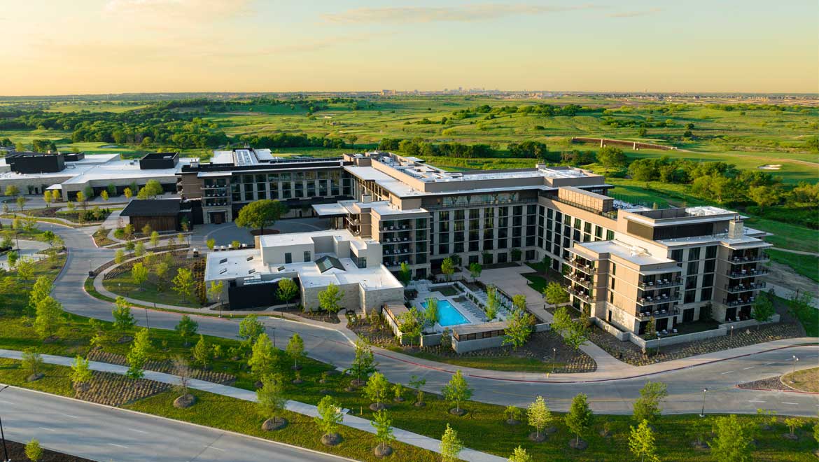 Aerial view of resort