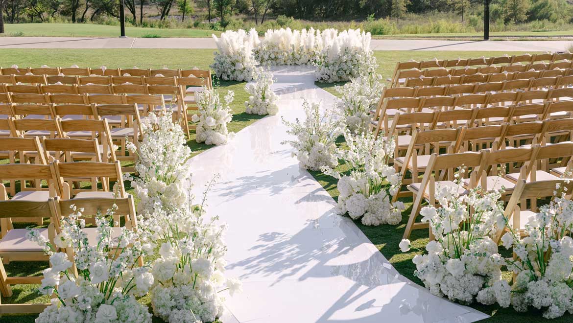Outdoor wedding set up.