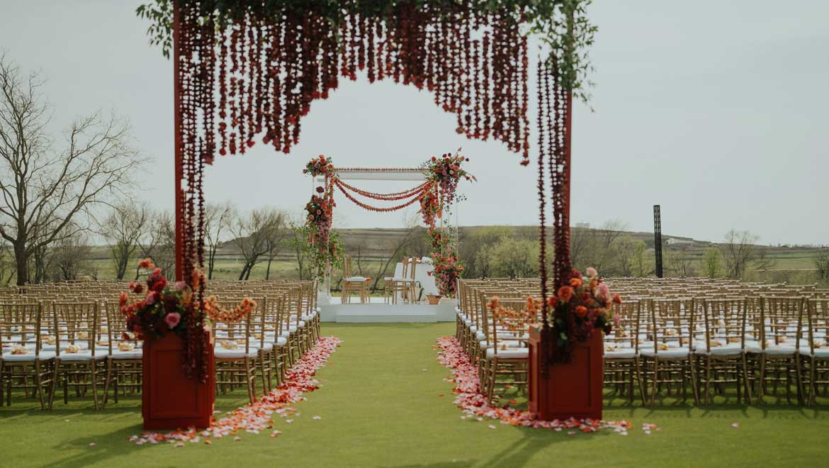 Outdoor wedding set up.