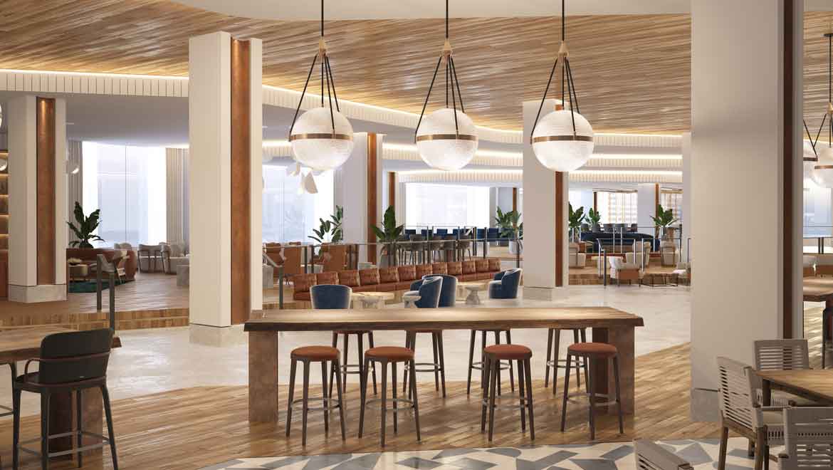 Rendering of dining area.
