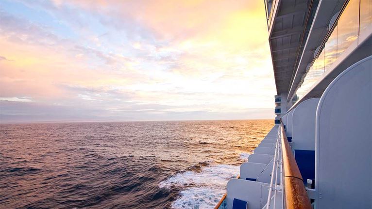 Cruise ship view during sunset