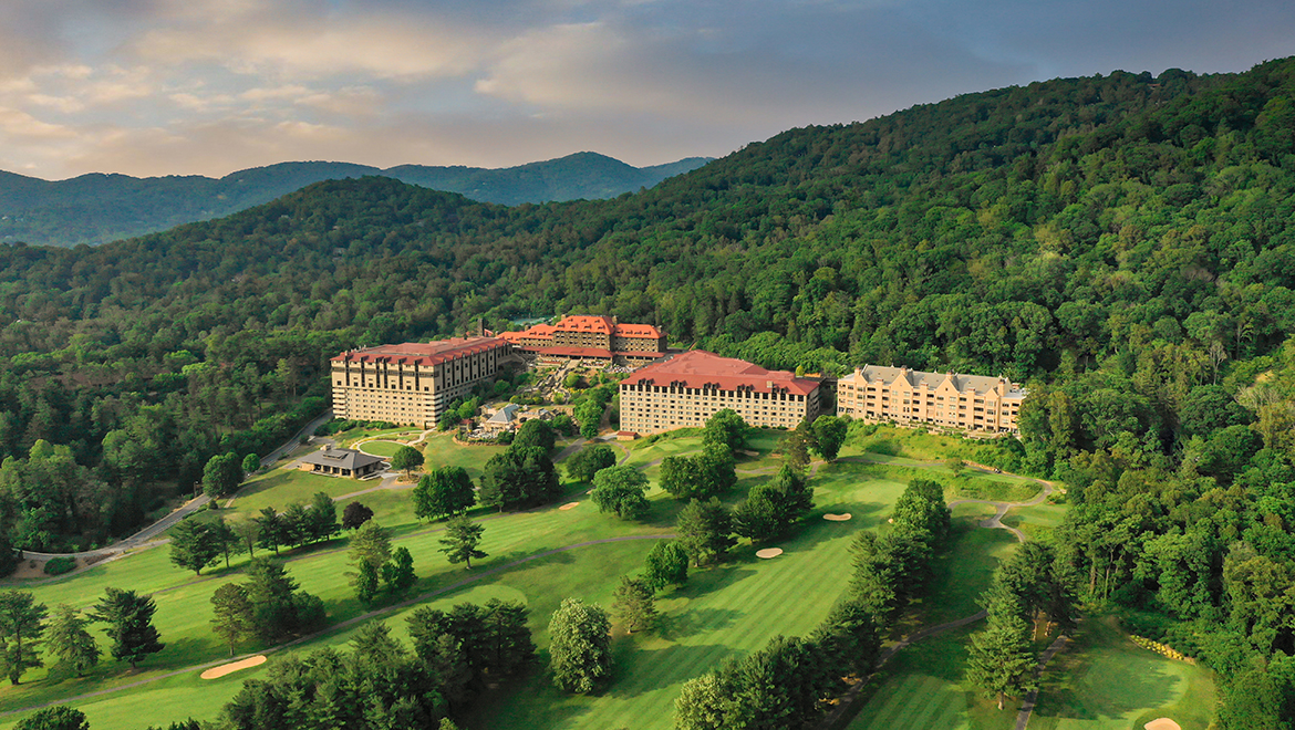 aerial view of Grove Park Inn