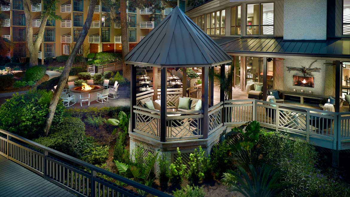 Gazebo sitting area at Omni Hilton Head.
