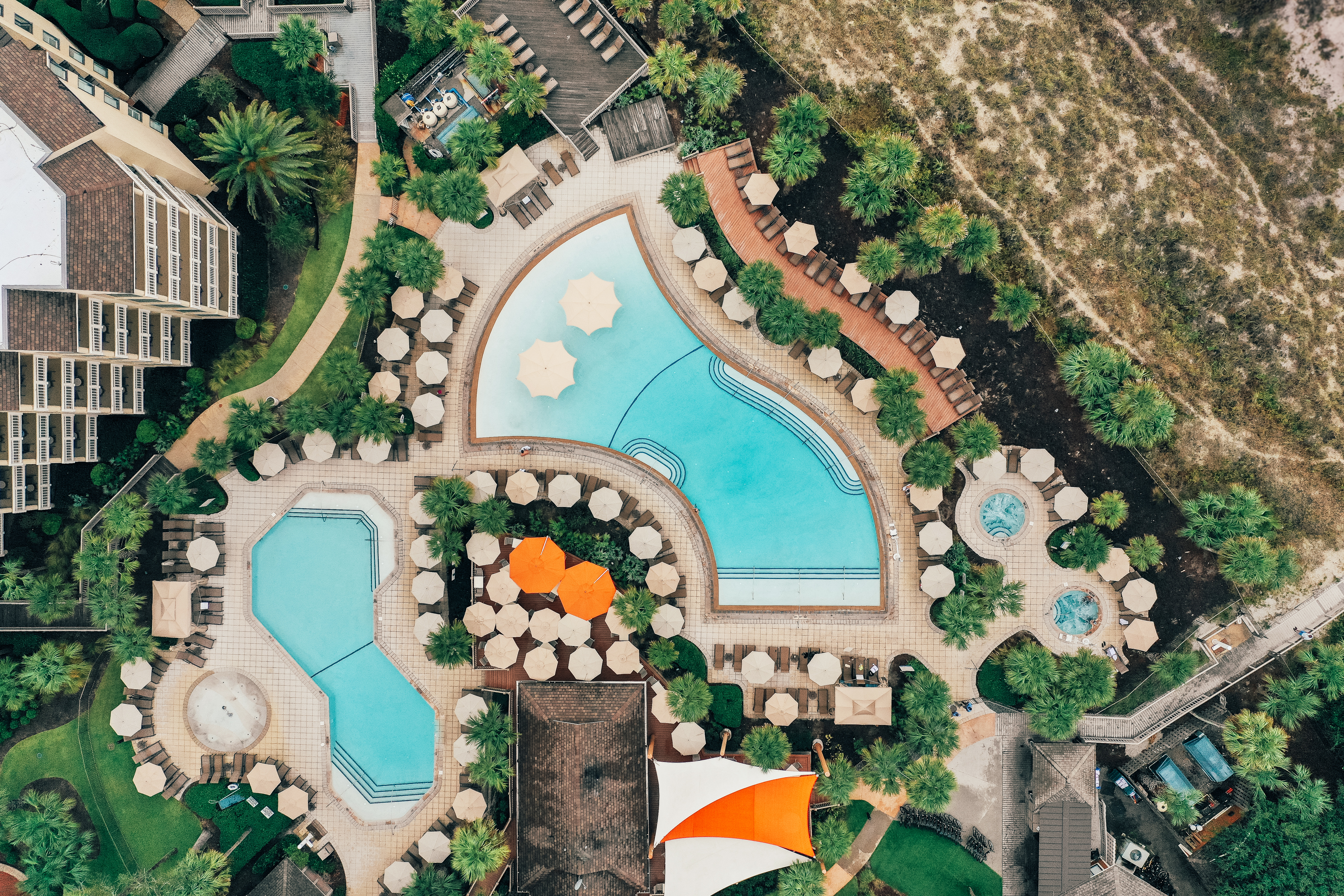 Overhead image of pool deck