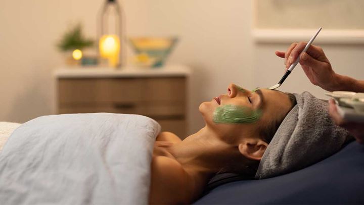 Woman getting a facial