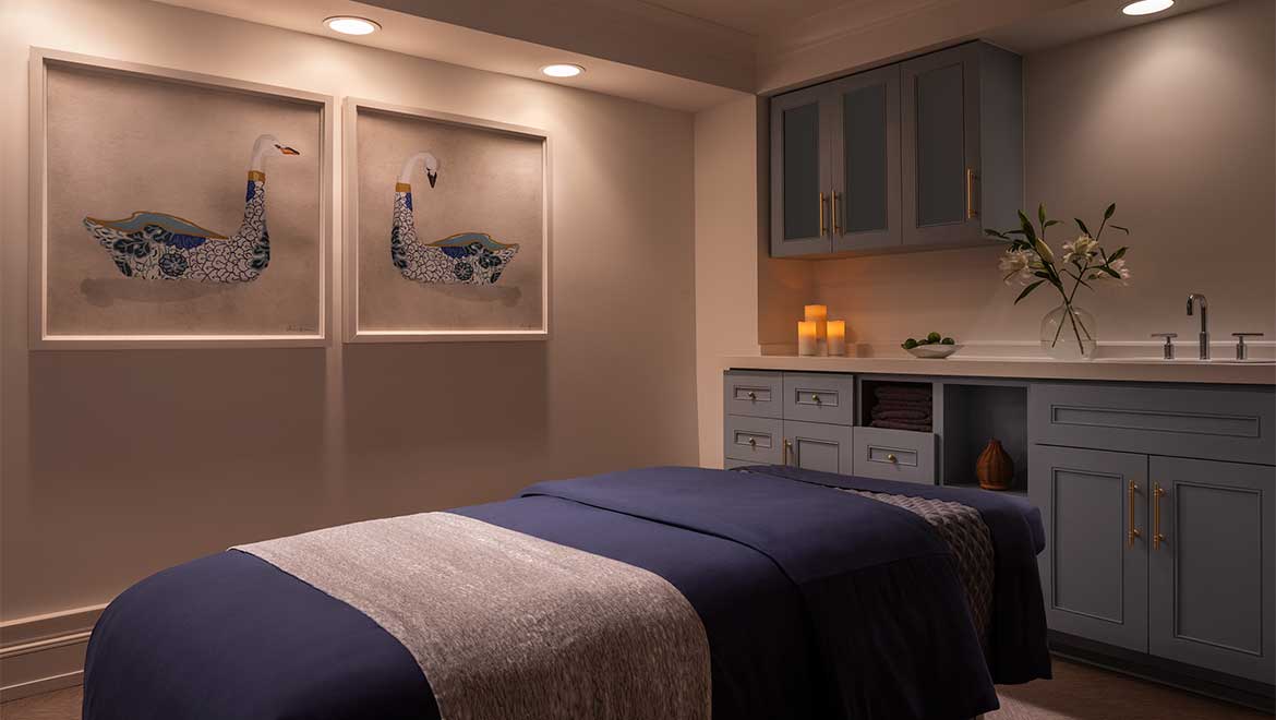 treatment room at Hilton Head spa. 