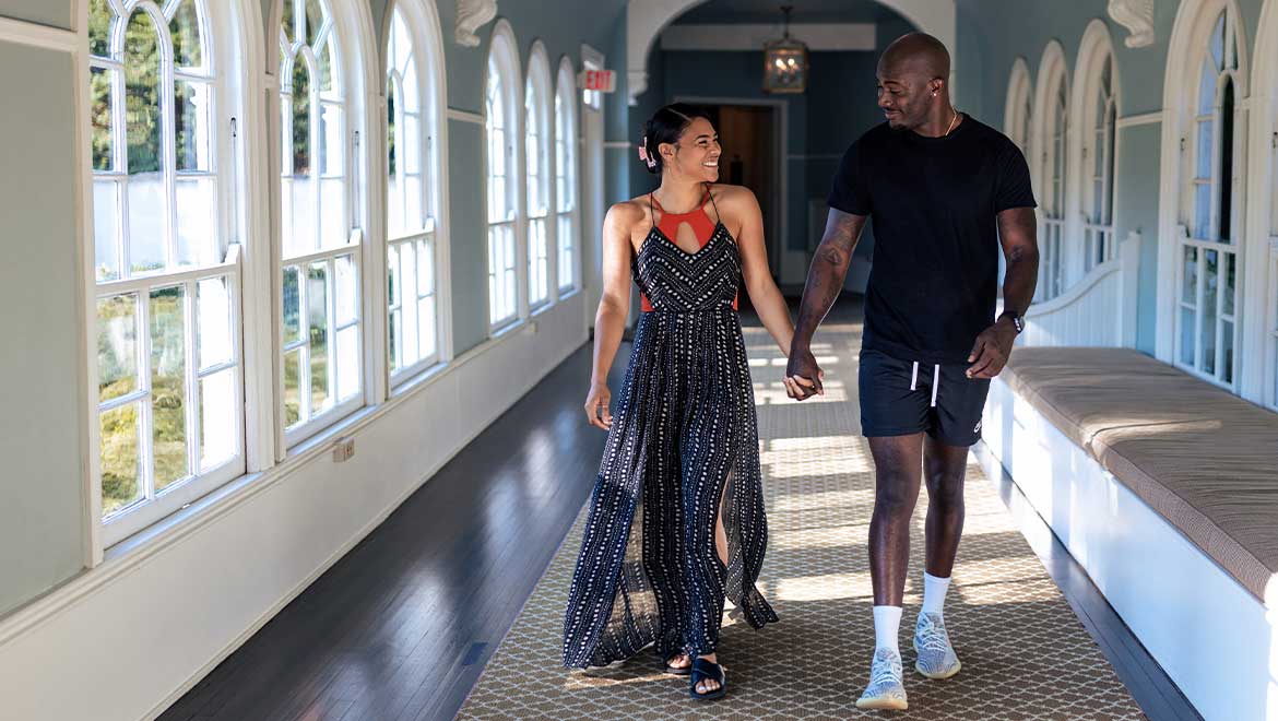 Couple walking hand in hand