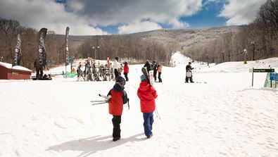 Kids on ski slope