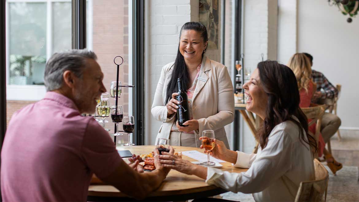 Couple doing a wine tasting