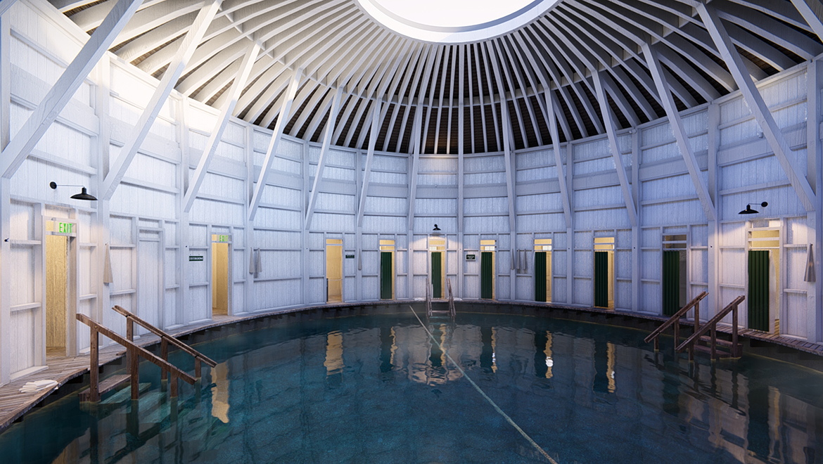 ladies bath house interior