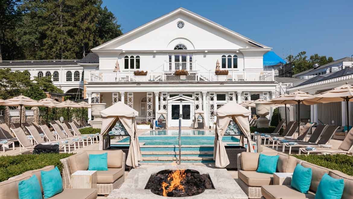 Fire pit at the serenity garden.