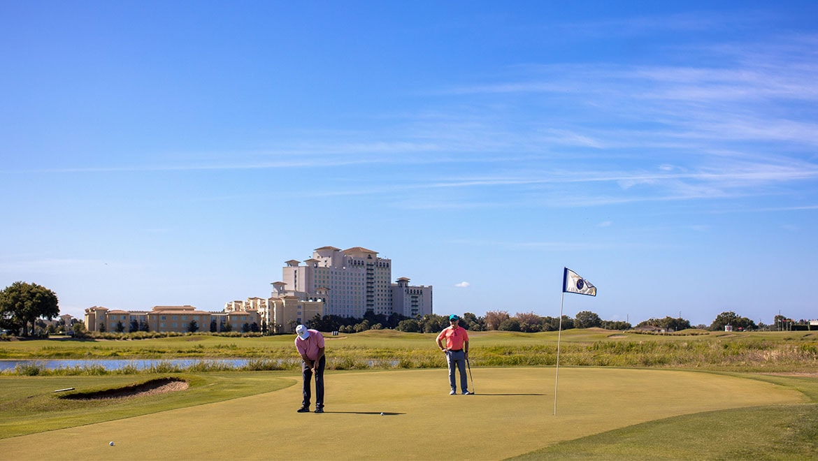 Woman learning to golf at Leadbetter Golf Academy