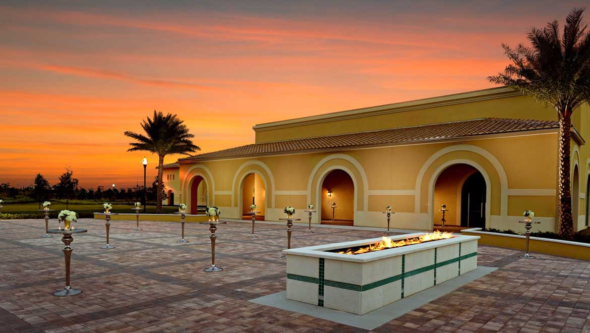 Outdoor patio with fire pit