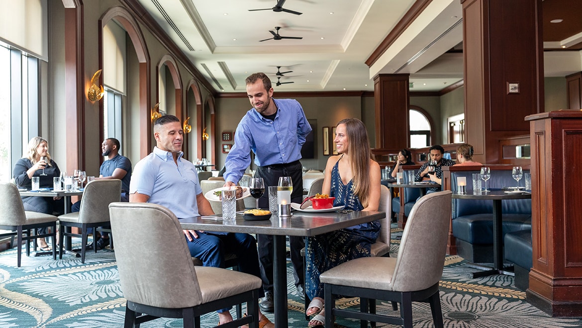 Couple dining at David's Club