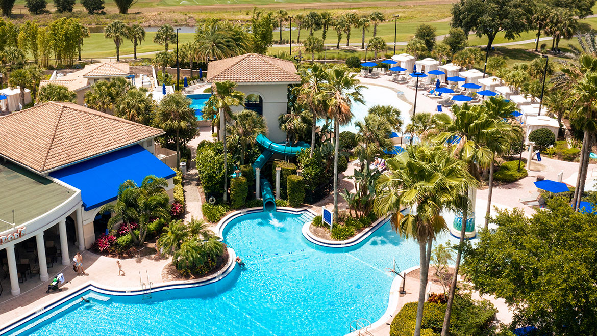 Family Pool Aerial