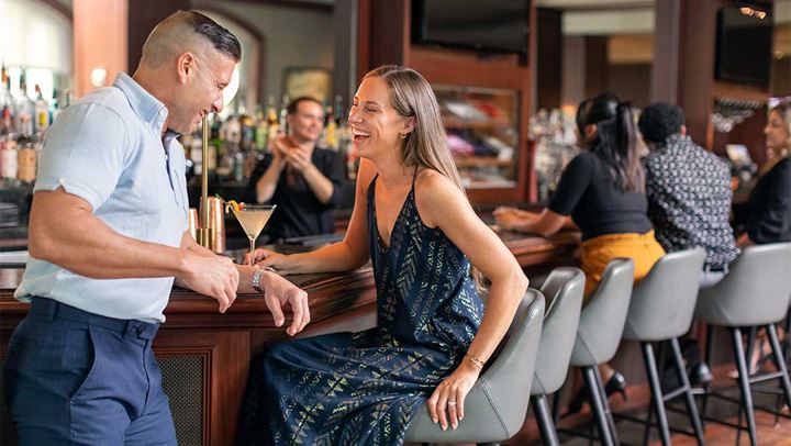 Couple sitting at a bar