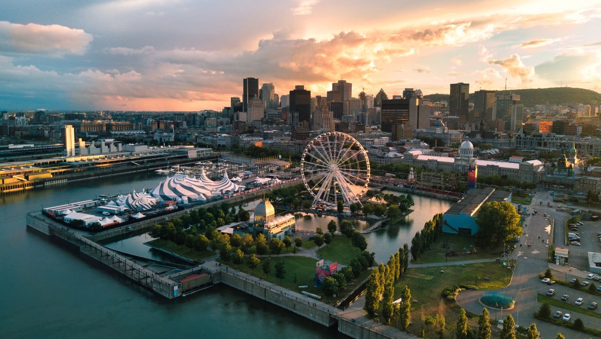Aerial of amusement park