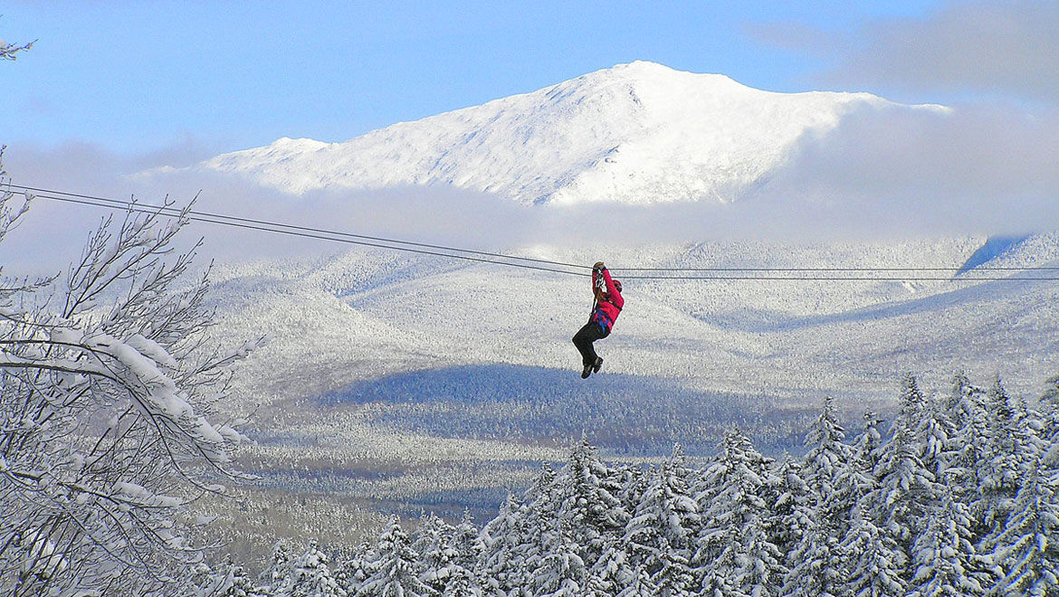 Zip lining at Mount Washington