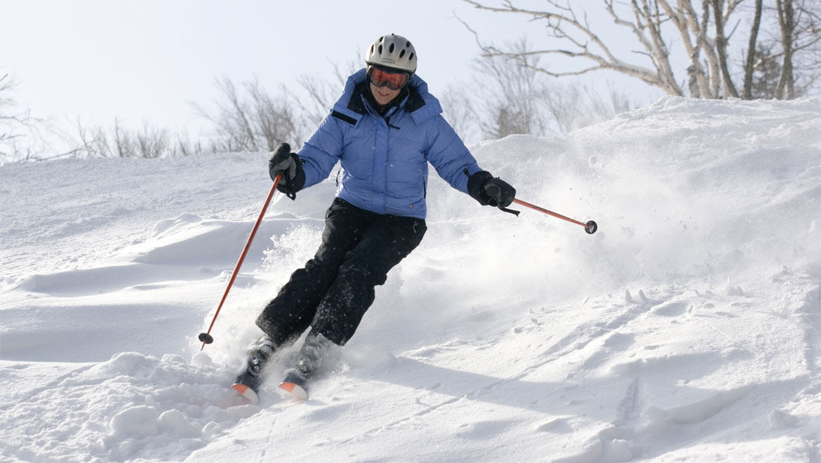 Woman skiing at Mount Washington 
