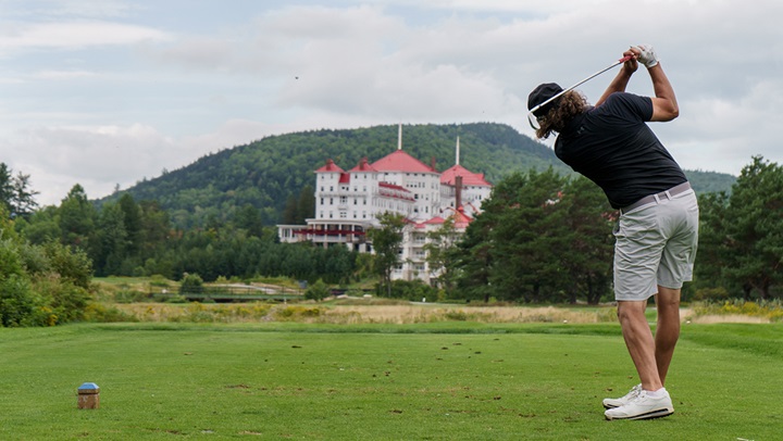 man golfing