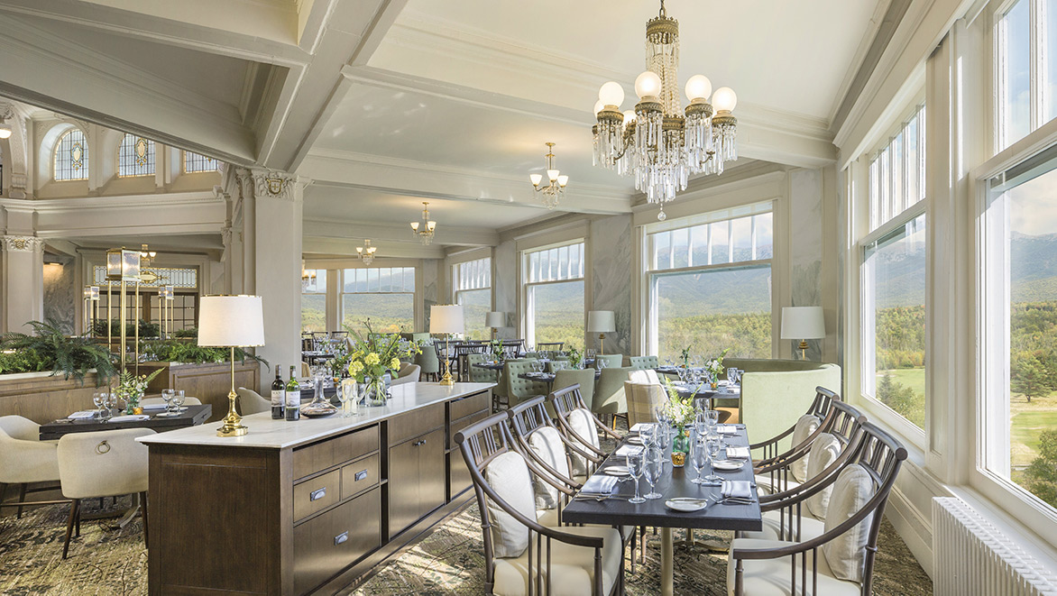 Window dining room seating.