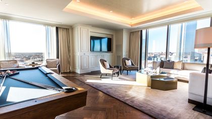 Suite with pool table.