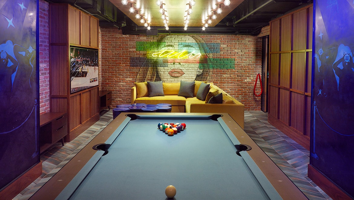 Pool table.